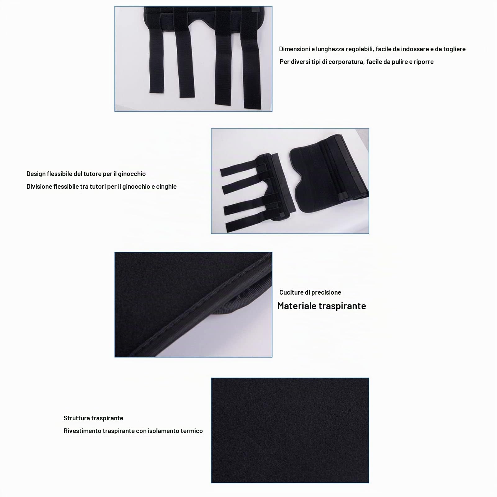 Ginocchiera, Supporto per Ginocchio con 3 Pannelli Regolabili, Immobilizzatore della Gamba del Ginocchio per Distorsioni, Lussazioni, Lesioni, Stabilizzatore del Ginocchio per Uomini e Donne(XL)