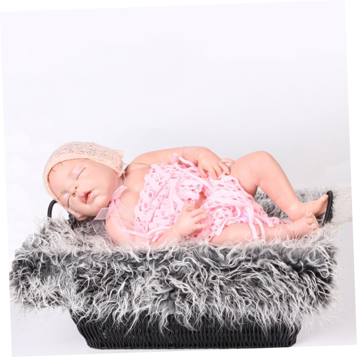 Yardwe 3 Pezzi Di Accessori Per La Fotografia Beige Per Neonati Morbidi E Soffici Con Etichetta Sfondo Fotografico Coperta Accessori Per La Fotografia Coperta Per La