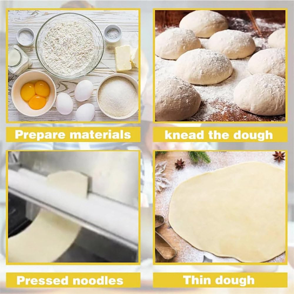 Laminadora de Masa Plegable Manual,Ajustable 0.5-25mm para Pasta Pizza Empanadas,Acero Inoxidable,Multifunción,Compacta para Cocinas Pequeñas y Uso en Hogar RS201