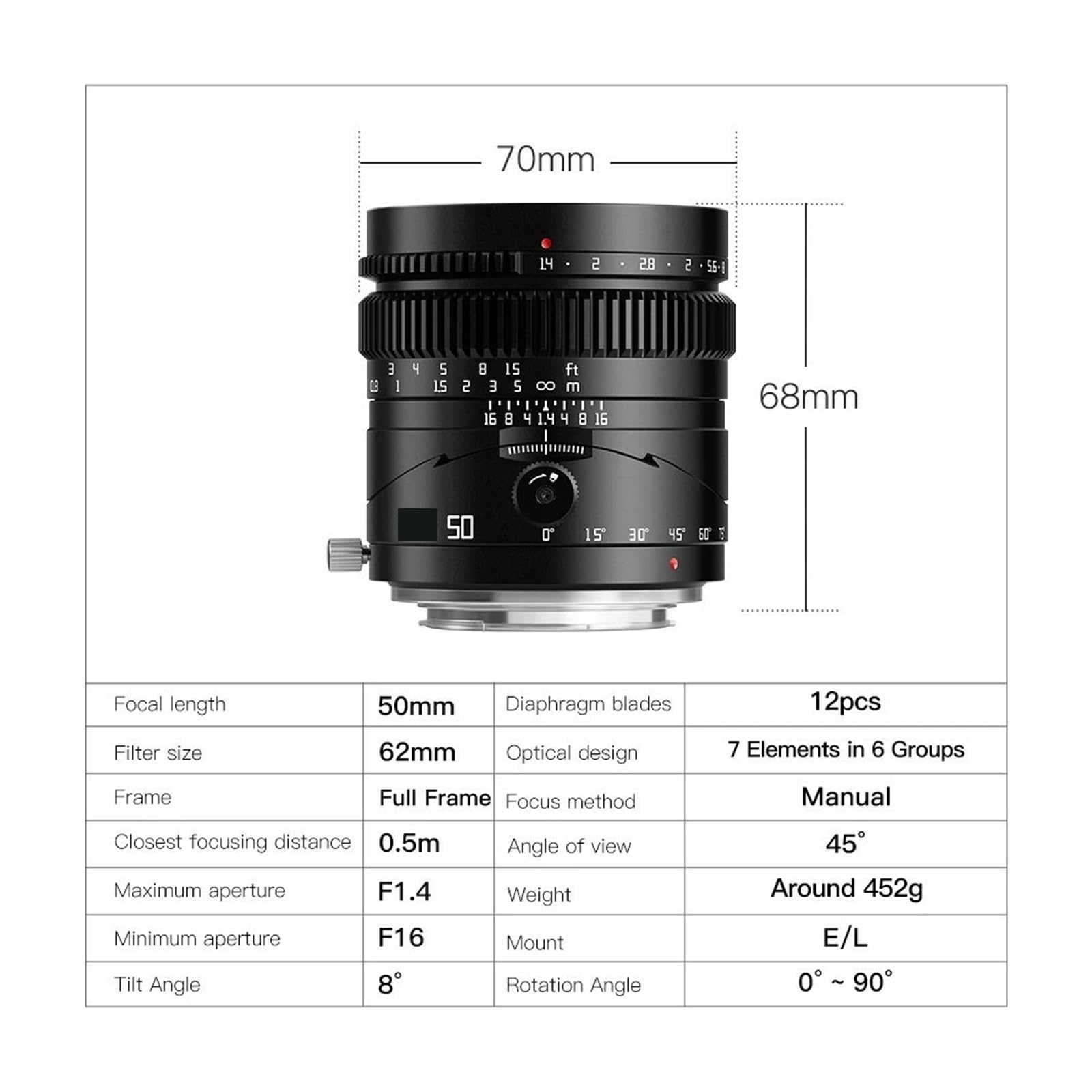 Compatibile con Nikon, Obiettivo Full Frame MF 50mm F1.4 | Controllo manuale della messa a fuoco, fotografia in studio, ritratti, ampia apertura, supporto Z-Mount