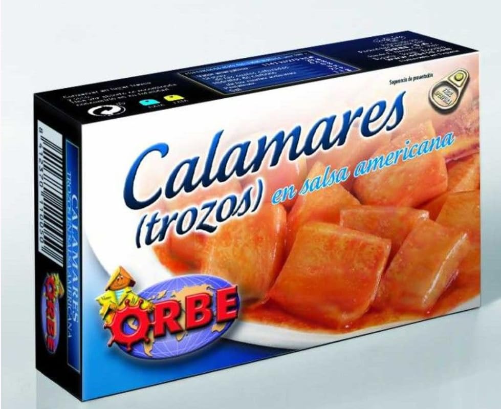 Calamares in Amerikanischer Sauce, Tintenfischringe, 4er Pack, 72g pro Packung, Tiefgefroren