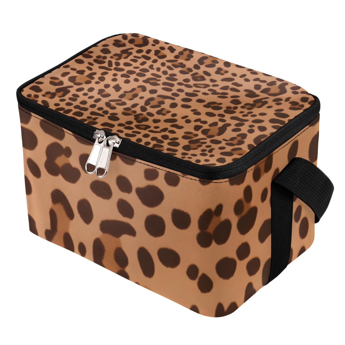 GzLeyigou Lunch Bags for Women Men 9 Cans,Leopard Skin Hot & Cold Food Delivery Bag Insulated Grocery Bag Insulated Lunch Box Leopard Brown Cooler Bag for Office Work Picnic Beach