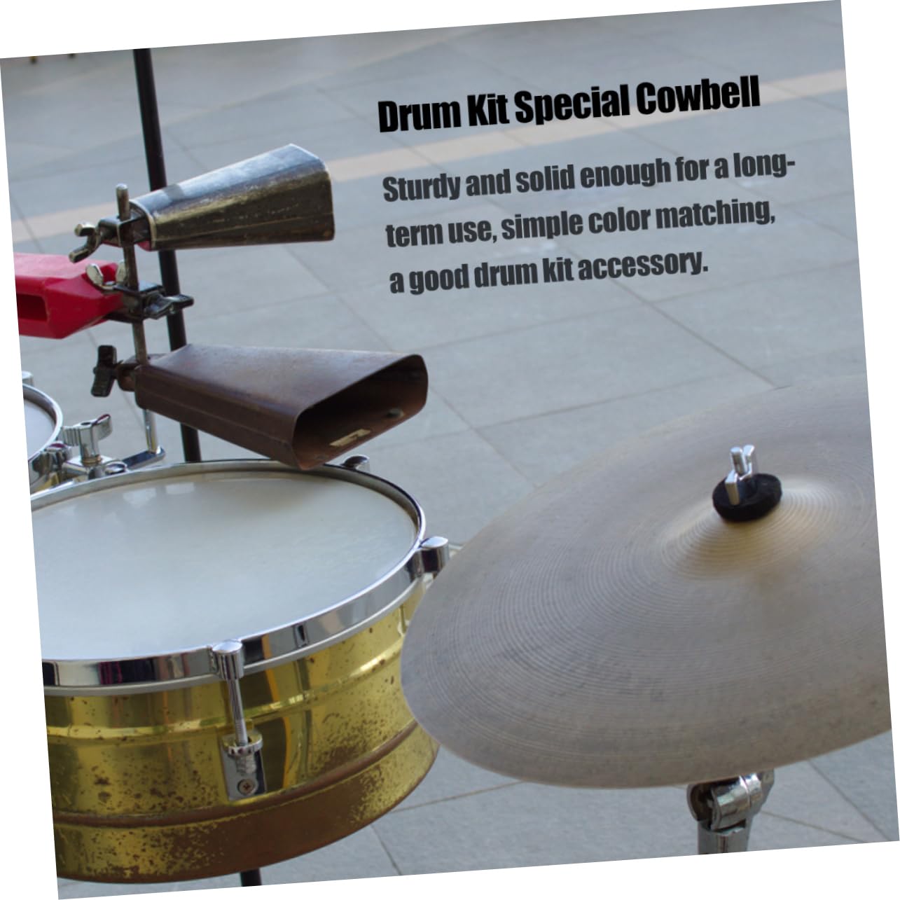 ifundom Drum Set Accessories Mini Cowbell Blue Cowbell Music Instrument Part Tambourine Accessories