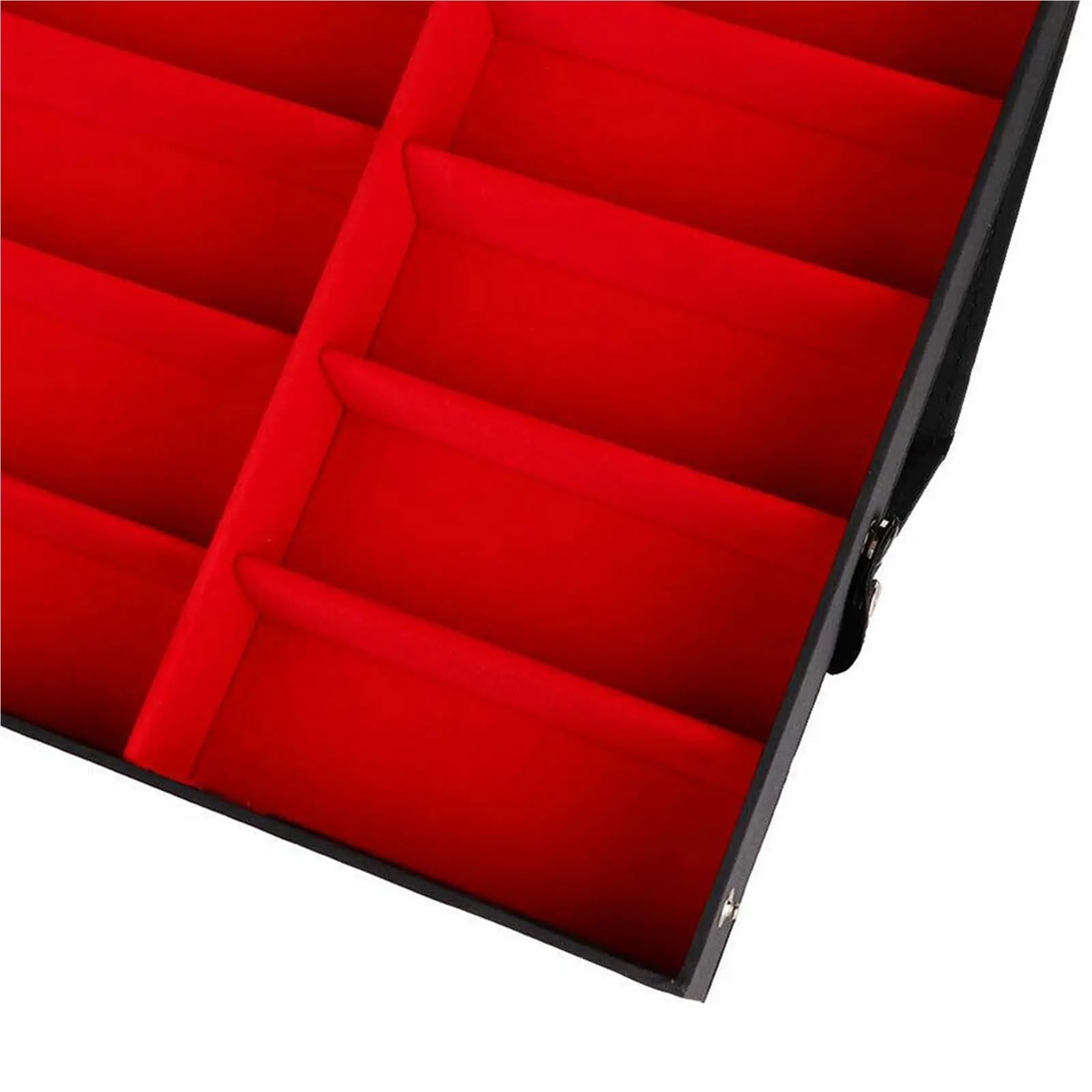 Bandeja expositora para gafas, Caja expositora de gafas 18 rejillas multicolor(Red)
