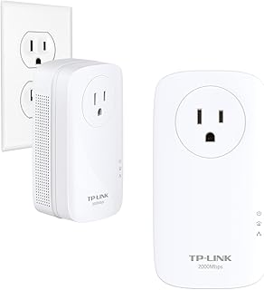 tp-link AV2000 Mbps Powerline Ethernet Adapter - Gigabit Port, Ethernet Over Power, Plug&Play, Power Saving, MU-MIMO, Noise Filtering(TL-PA9020P KIT) (Renewed)