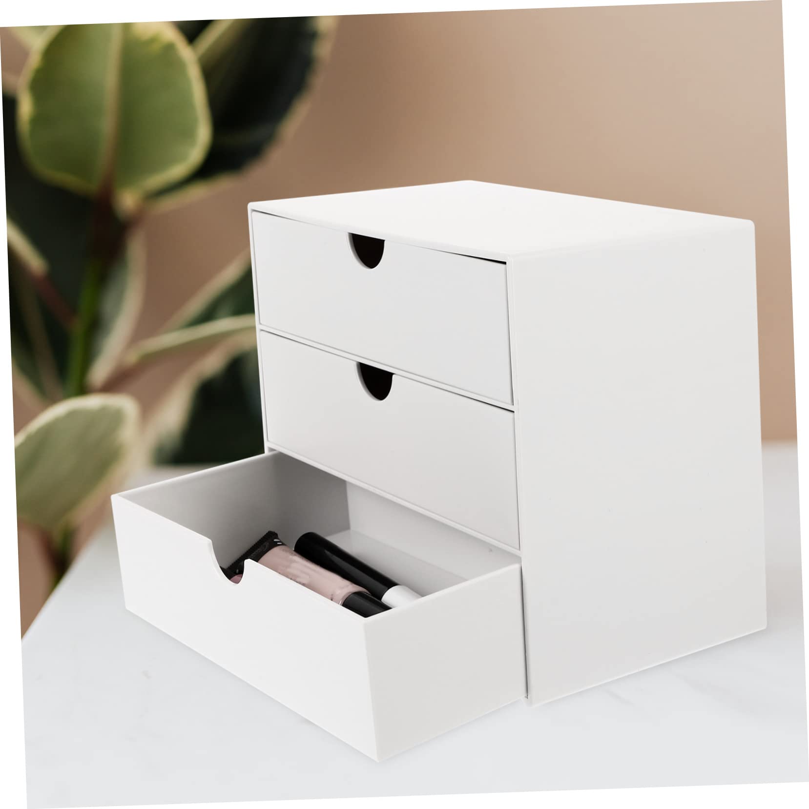 Scatola Organizer da Scrivania Cassetto, Grande Capienza Bianca in Ps