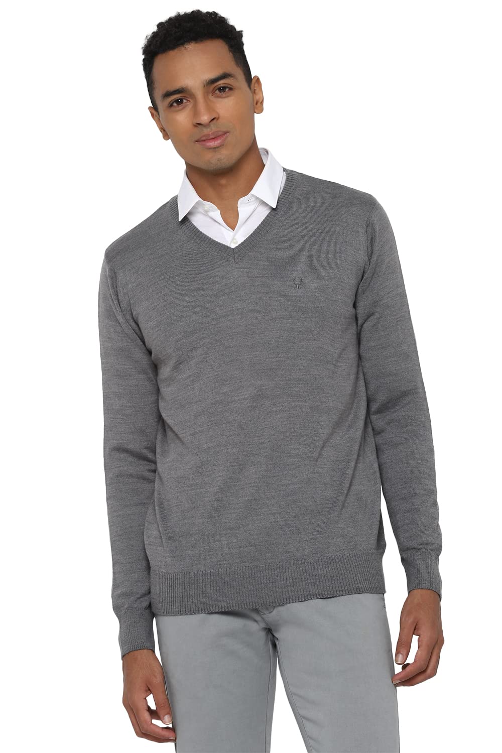 allen solly Women Acrylic Blend V Neck Casual Sweater-picture-21