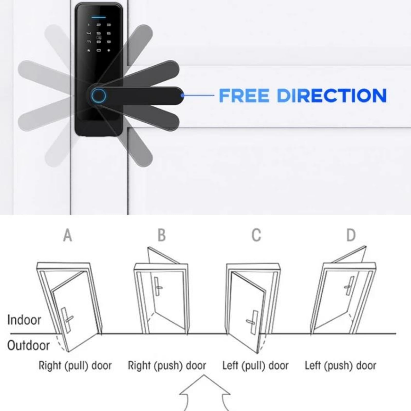 Cerradura inteligente Tuya, cerradura de puerta sin llave con huella dactilar, Bluetooth, Wi-Fi, contraseña, tarjeta IC y control remoto con llave, seguridad mejorada.,Tuyaapp