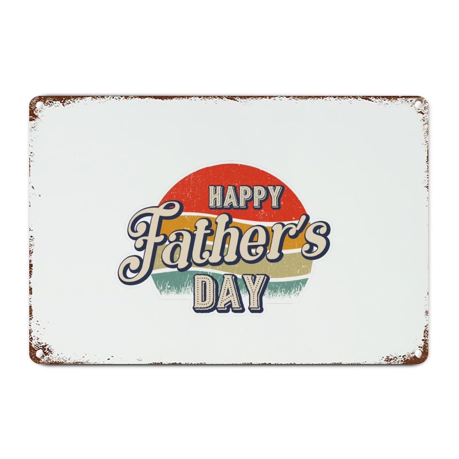 ENEDNATE Metal Sign Happy Father's Day Retro Decorative Aluminum Tin Signs 8x12 Inch Man Cave Street Metal Sign for Office Home Garage Decoration