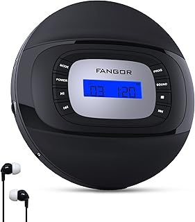 Portable CD Player, Rechargeable CD Player with Headphone, Anti-Skip/Shockproof CD Walkman for Kids, Car and Travel, AUX Output