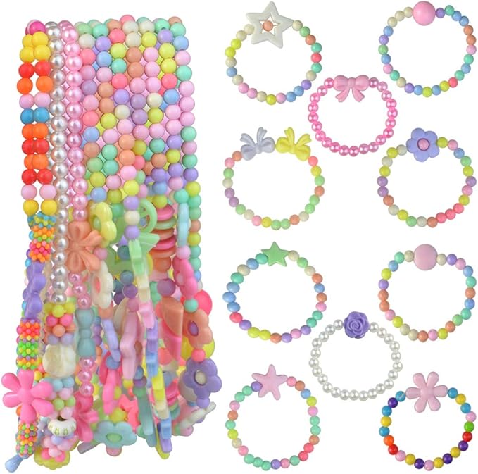 Toddler Necklace Age 2-4 Powerking Girls Necklace And Bracelet,3