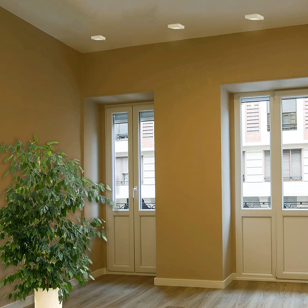 LED Decken- Wandleuchte Belina square im 3er Set Farbe weiß 3000K, 18Watt 1200lumen Leuchte energiesparende Lampe (22,5x22,5cm)