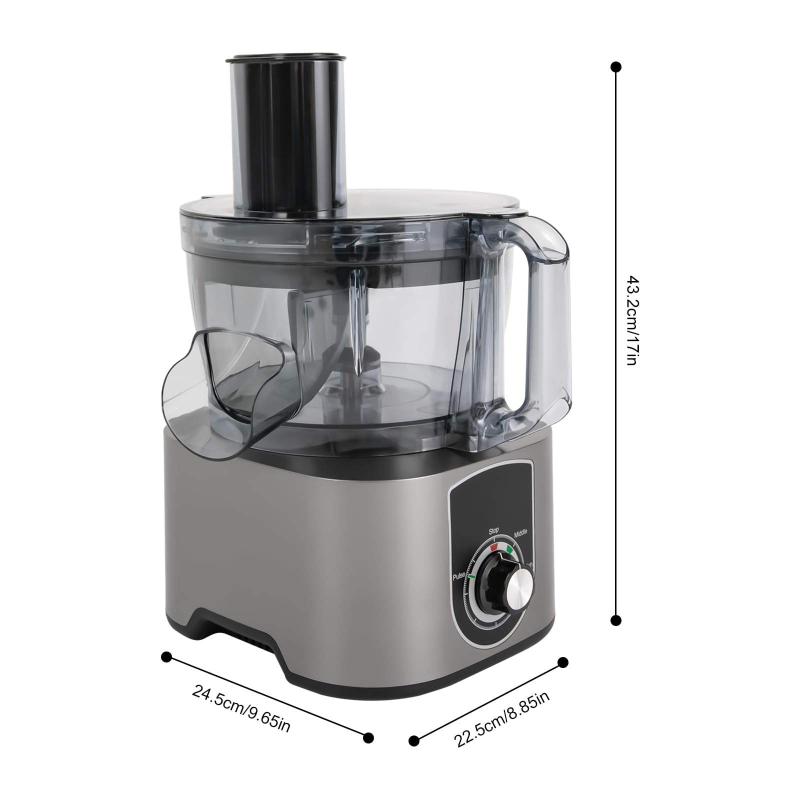 Tritatutto elettrico, 600 W, tritacarne per alimenti, capacità 7 l, acciaio inossidabile per uso alimentare, tritacarne 3 lame, 2 velocità affettatrice verdure con cuscinetti antiscivolo
