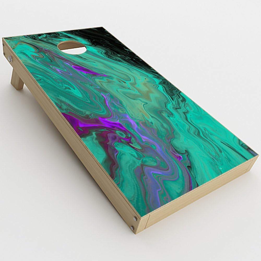 Skin Decal Vinyl Wrap for Cornhole Game Board Bag Toss (2xpcs.) Skins Stickers Cover/Paint Swirls Abstract Watercolor