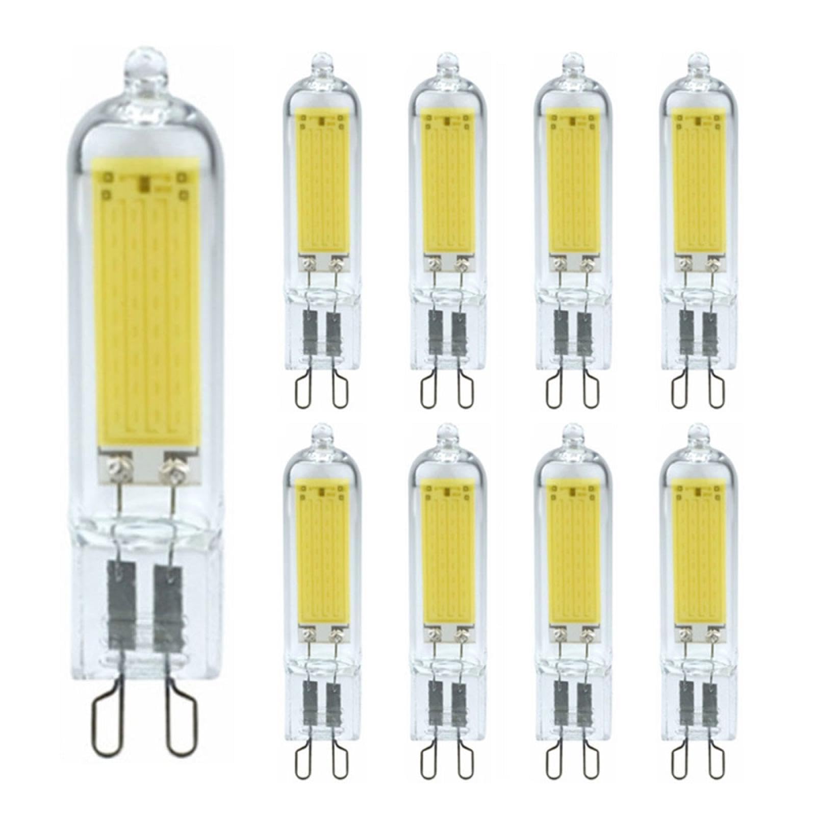 G9 Bombilla LED 5W 220V G9 Bi Pin Base 50W Lámpara Equivalente Regulable Blanco Cálido 10PC 7W Blanco Cálido