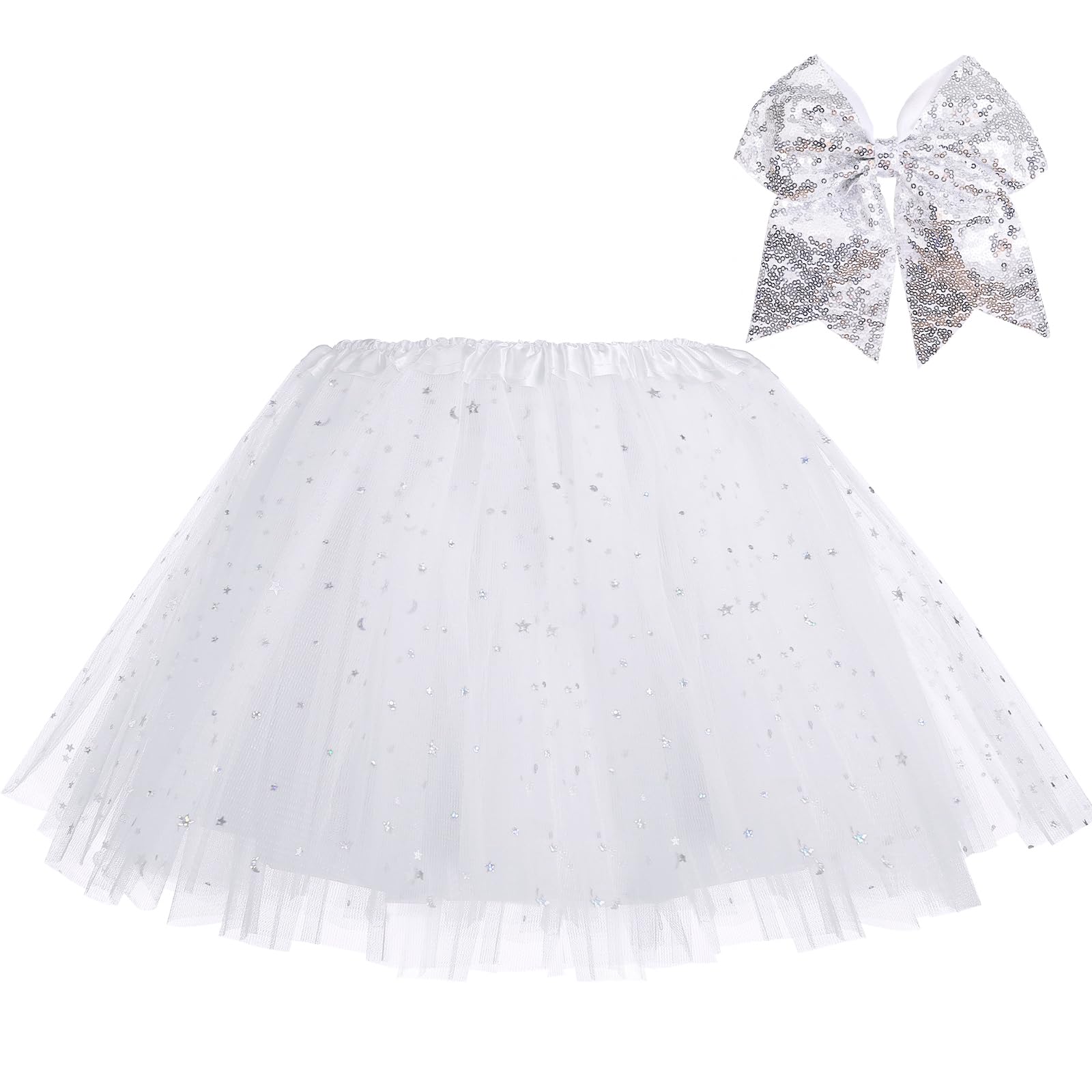 Tüllrock mädchen,TüTü Tutu Pink Rocke Kinder 3-lagig, mit Futter und Haarschleife-Tüllrock Ballett-Tanzkleid für Karneval Geburtstag Halloween Party 2–8 Jahre