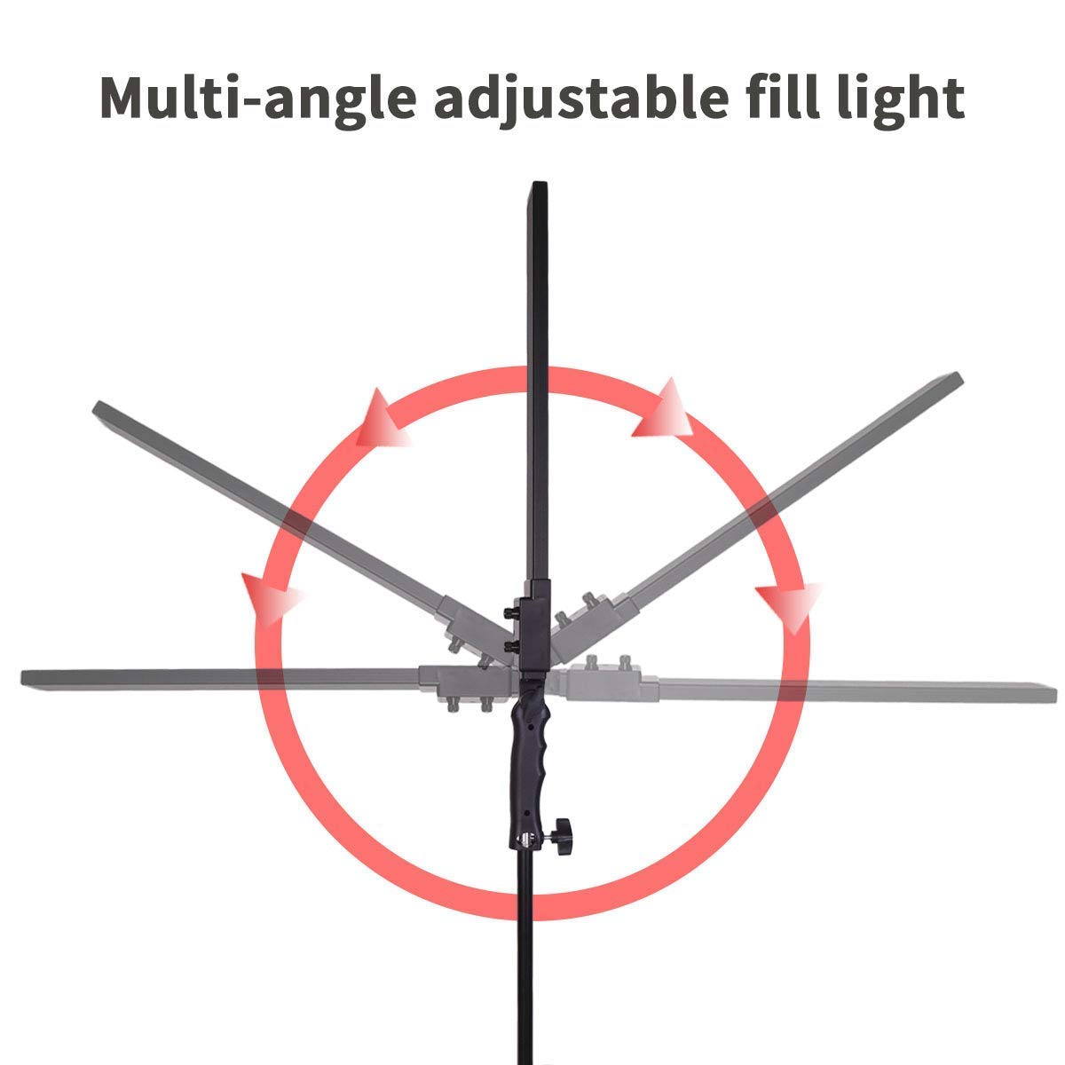 Set di 2 luci video a LED dimmerabili, con treppiede, borsa per il trasporto, set di luci per fotocamera, video, YouTube, prodotto fotografico, 376 perline LED, 3200-5500K, CRI 96+