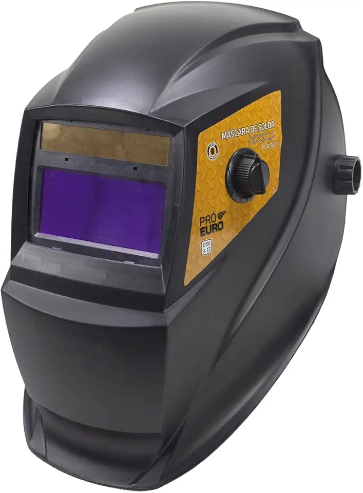 Máscara de Solda Automática Pró Euro com Escurecimento Automático Regulagem Tripla e Carregamento Solar