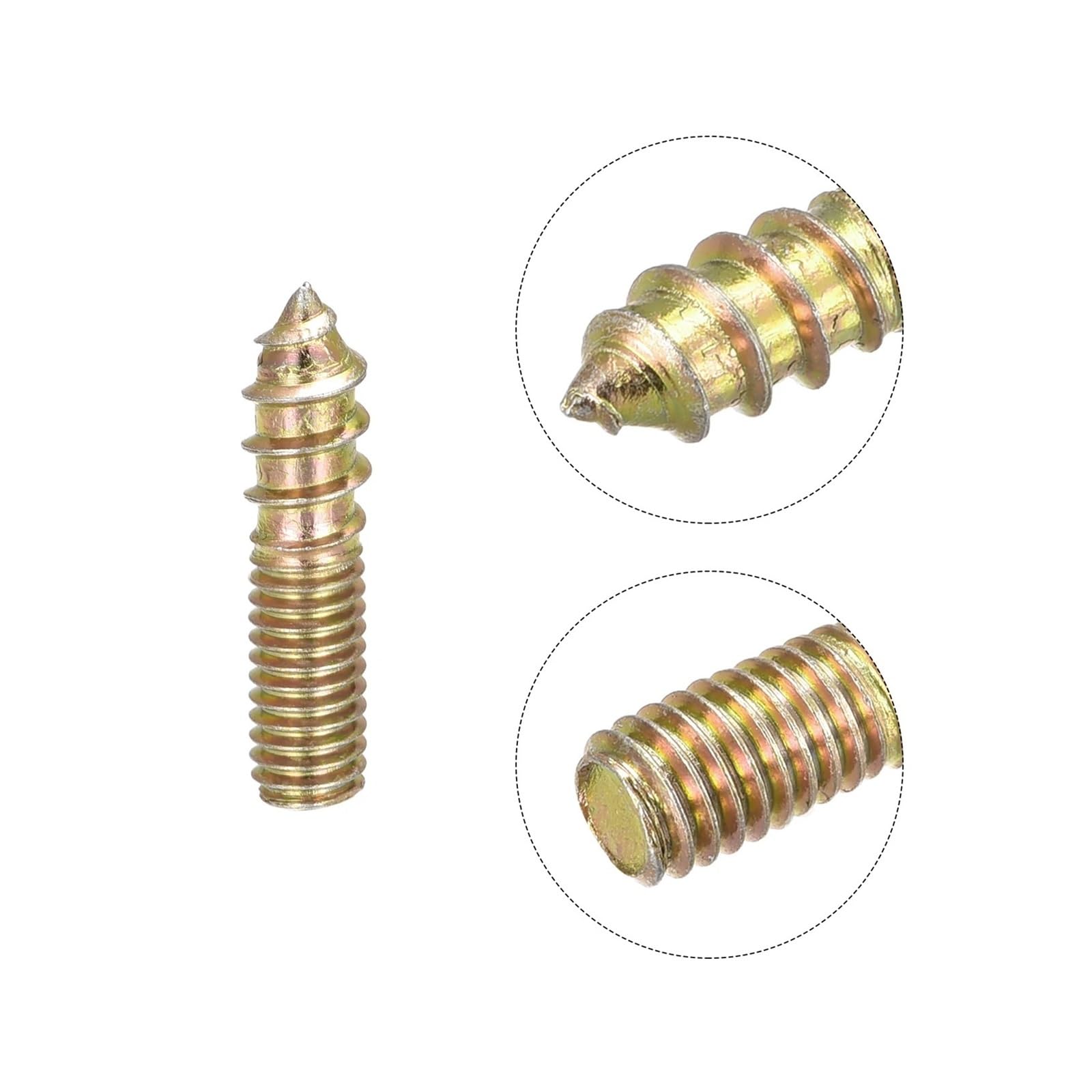 8-120 Tornillos De Pasador Rosca Doble Extremo M6 M8 M10 Pernos Suspensión For Muebles Madera(M8x60mm 48pcs)
