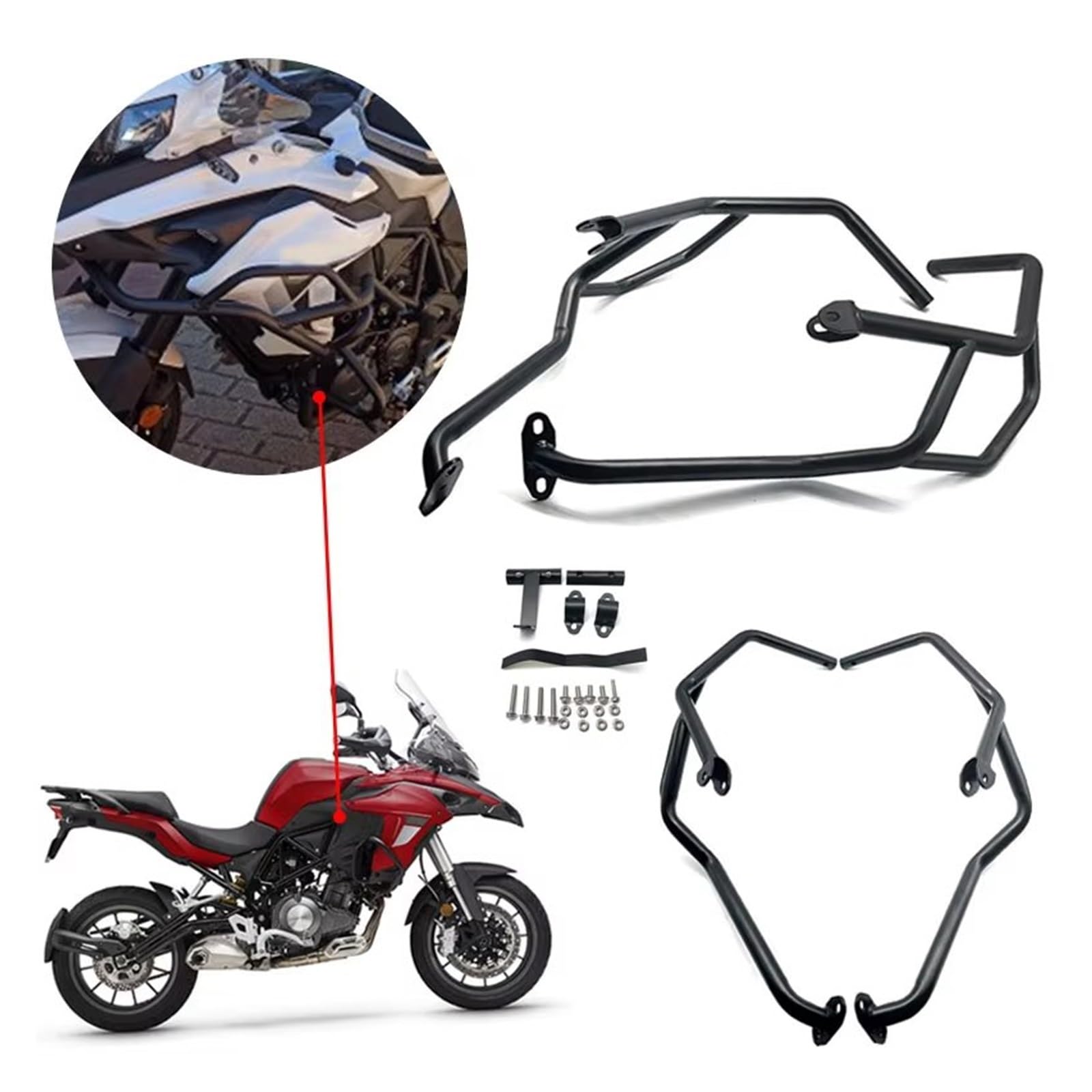 Paramotore Tubolare Adatto Per Benelli Per TRK502X Per BJ500GS-A 2017-2020 Protezione Moto Paraurti Superiore Protezione Motore Barre Protezione Protezione Telaio Motorcycle motore Paraurti