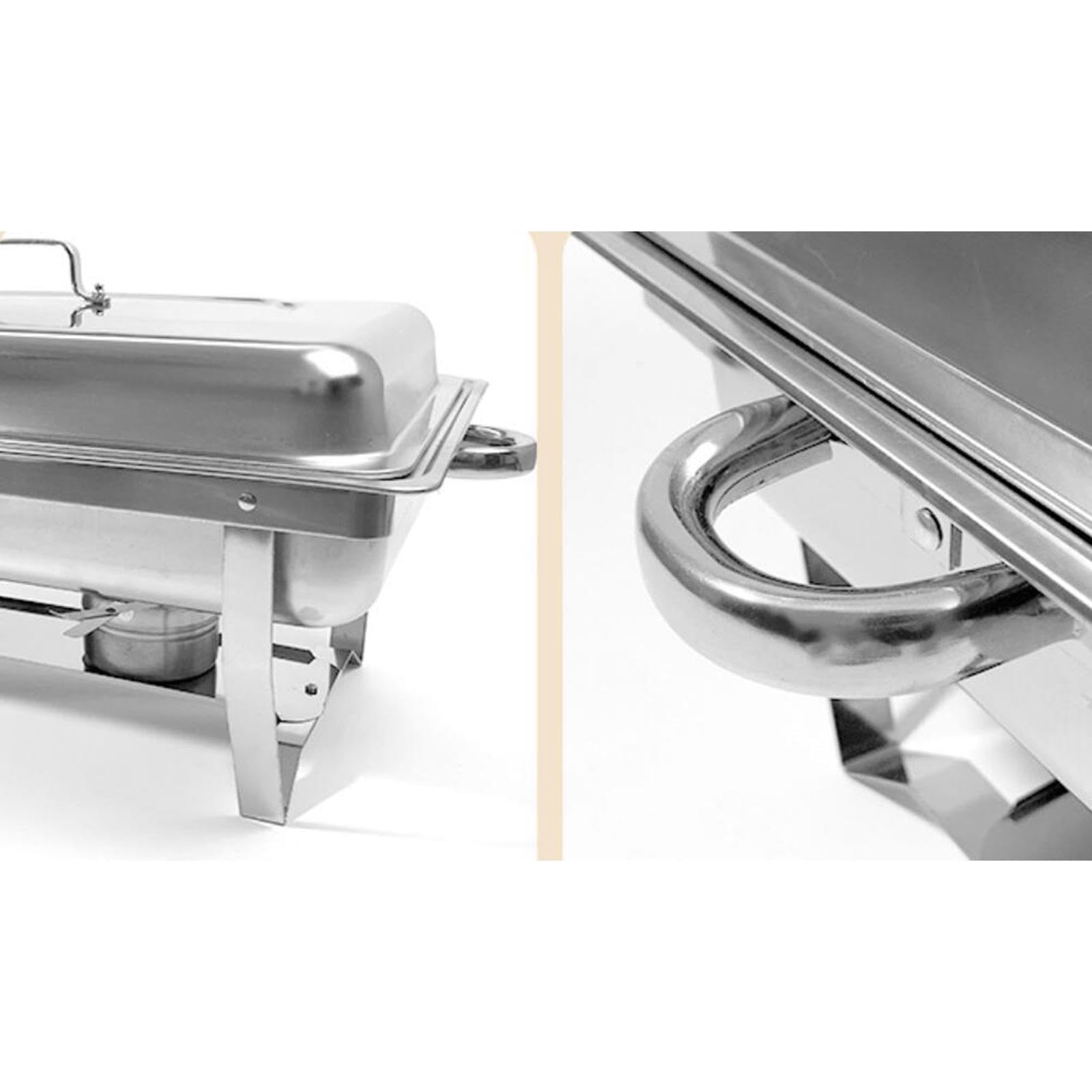 Juego de Calentadores de Alimentos para Buffet con Marco, Bandeja Rectangular para Alimentos, Ideal para Fiestas, Y, Rejilla única, Individual