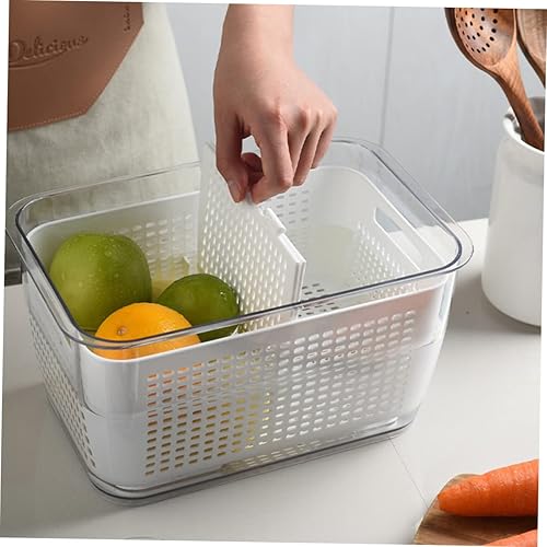 Miniatura 9 de Cabilock Recipientes de pasta de 1. Colador de cocina de 7 litros, doble capa, cesta de drenaje de verduras, de plástico, para lavar frutas,