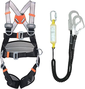 Amazon Co Jp Ymsxy フルハーネス セット 安全帯 フルハーネス ランヤード セット 墜落制止用器具 22 新規格適合 2丁掛け 胴ベルト 胴当てベルト フルセット 伸縮式ランヤード 墜落制止用器具 全身保護 落下防止 電気工事 高所安全作業用 ショックアブソーバー付き