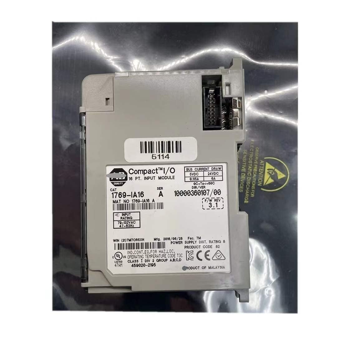 LYEUXHJPX 1769-IA16 I/O Module 24VDC 16PT 1769IA16 PLC Module Sealed in Box 1 Year Warranty