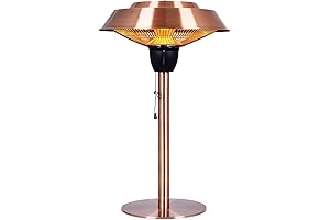 Star Patio Electric Micro Catalytic Tabletop Heater with Brushed Copper Finish and Tip-Over Protection