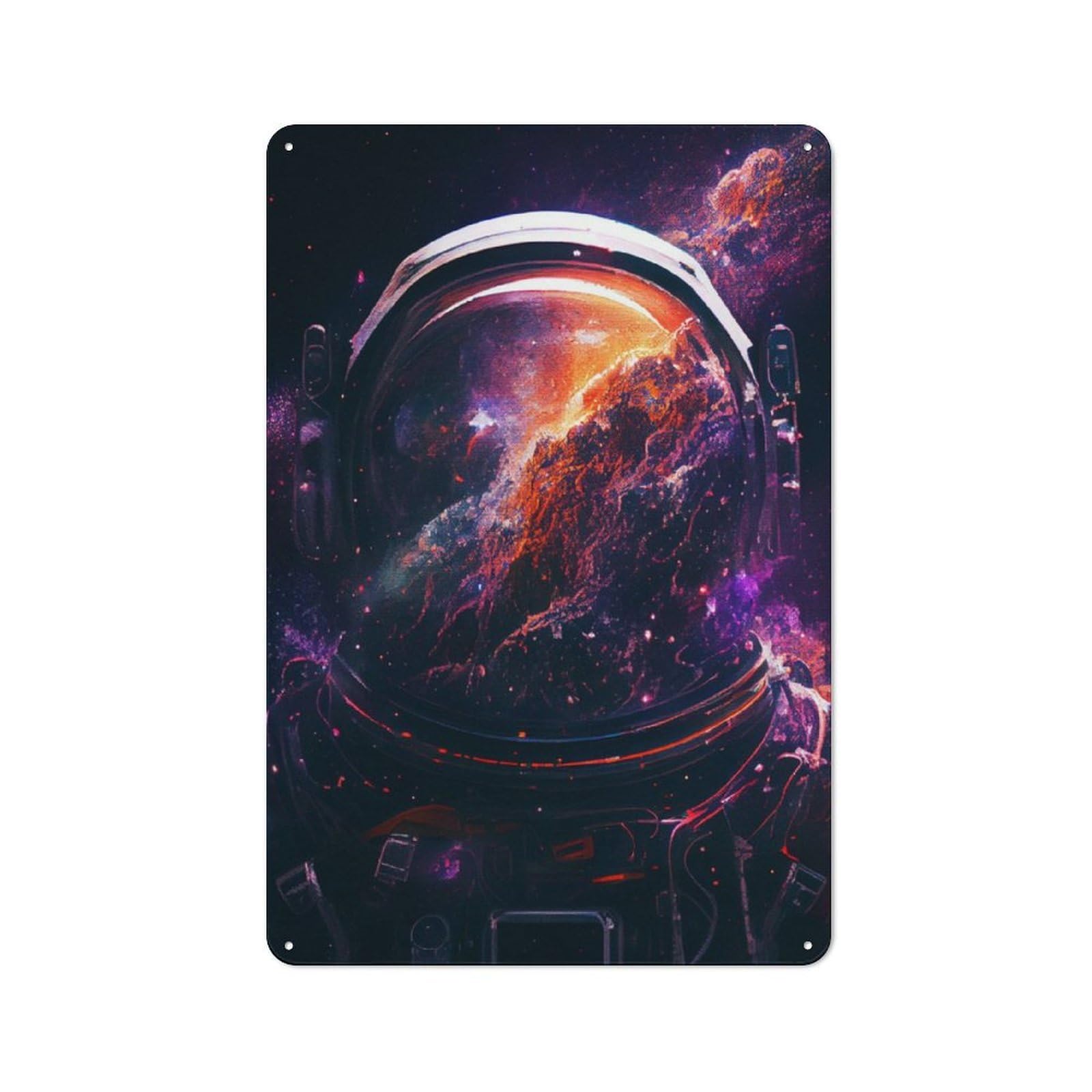 Junmoney Space Astronaut Tin Wall Plaque 30X20cm With For Pub Or Café, Suited To Pub Decor Enthusiasts, For Retro Home Interiors