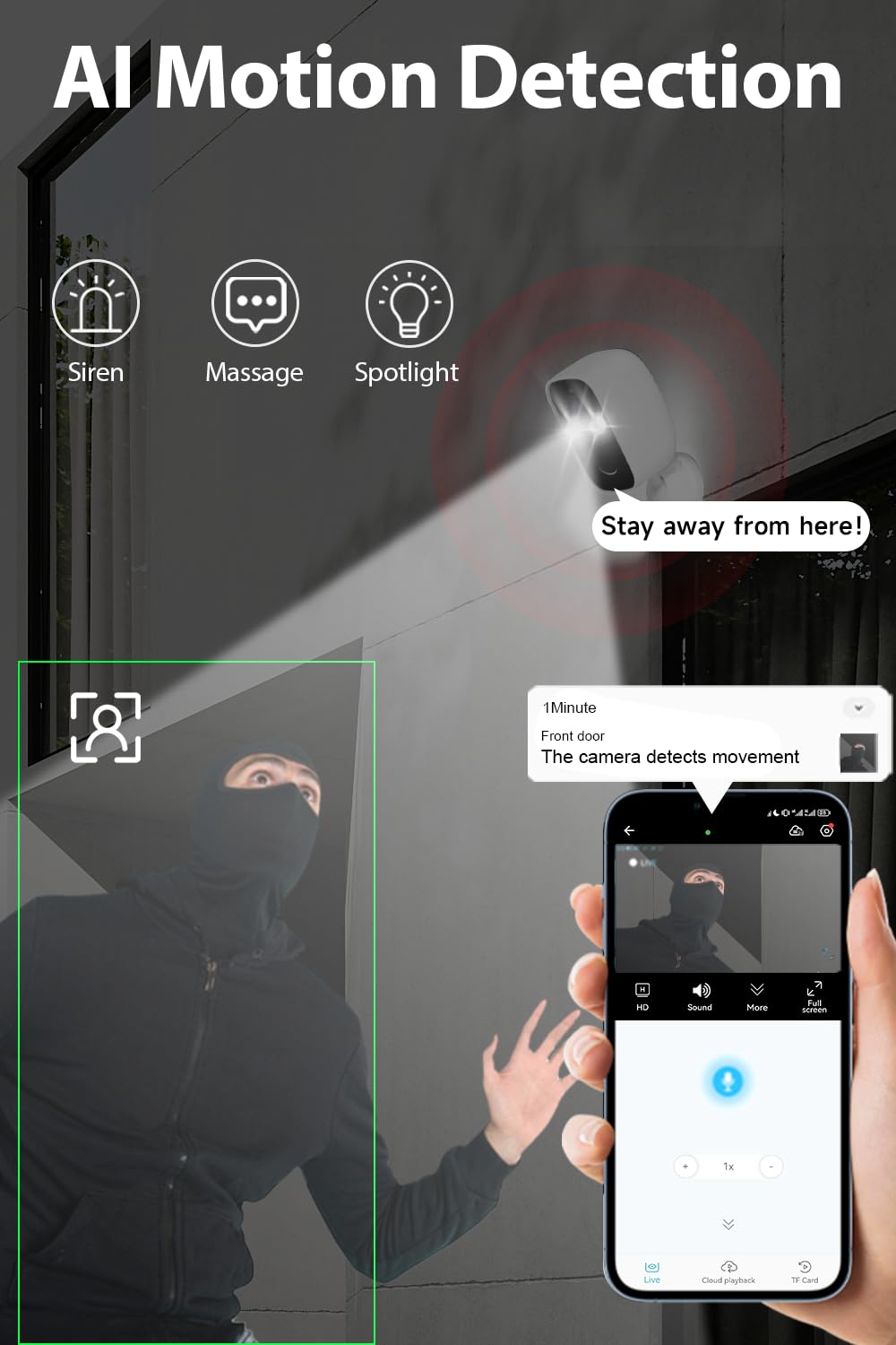 Amazon.com : Wireless Battery-Powered Security Camera Outdoor with Solar  Panel, 2K QHD Resolution, Color Night Vision, 130° Viewing Angle, AI Motion  Detection, 2-Way Talk, CloudSD Storage, Compatible with Alexa : Electronics