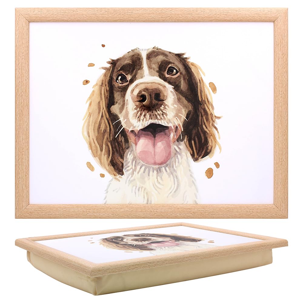 Tamersgifts Cushioned Laptrays Lap Tray TV Dinner Bean Bag Padded Cushion Gift (Spaniel Laptray)