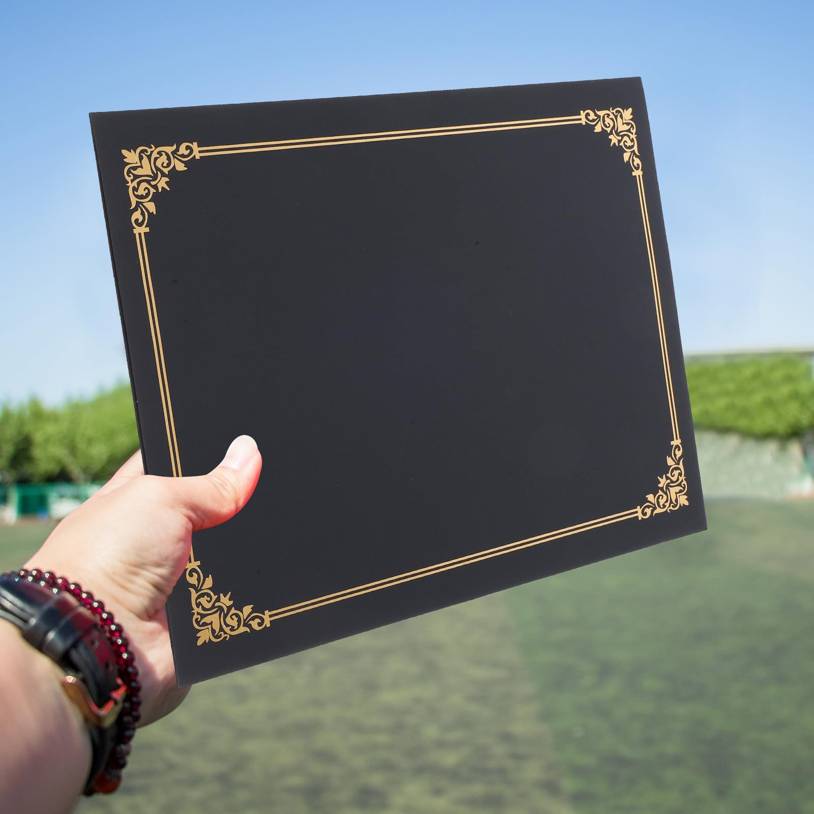 MAGICLULU Fundas para Certificados de Papel Negro 10 Unidades Portadiplomas y Soportes para Documentos Cubiertas Protectoras para Diplomas y Premios Uso Oficina y Presentación Formal