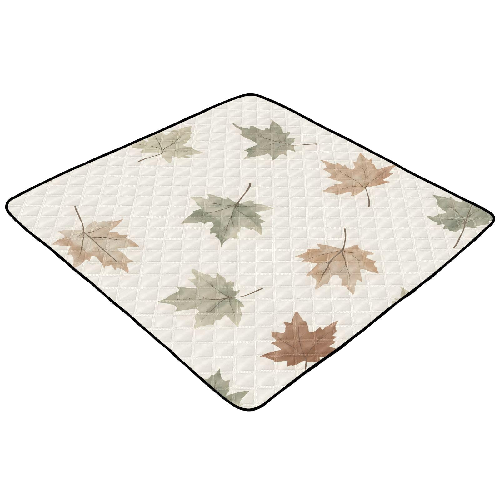 BOESI Watercolor Leaf Pattern Baby Play Mat, 50“ X 50” Washable Folding Crawling Mat, Baby Floor Mat, Soft, Thick, Non-Slip