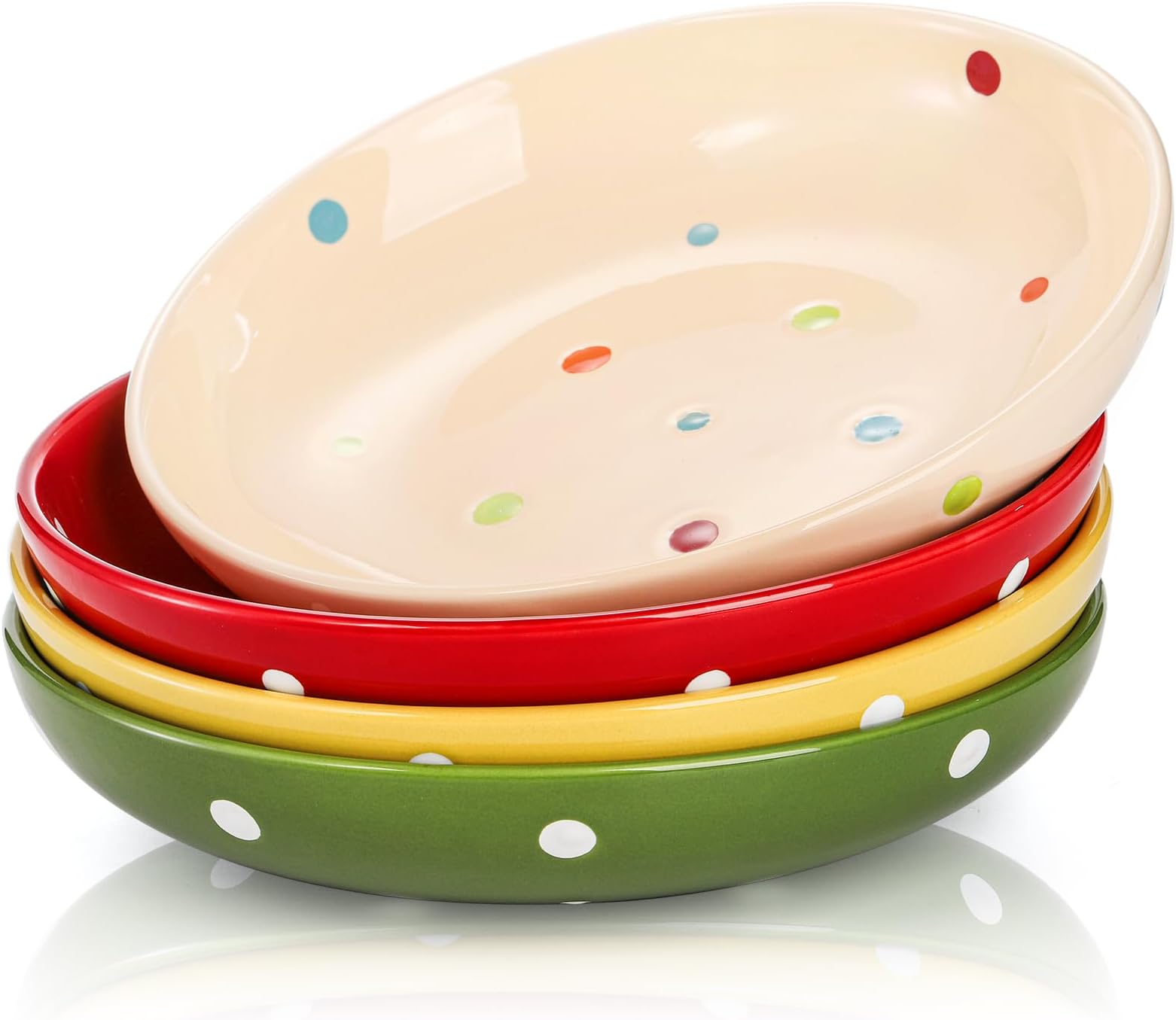 AVLA 4 Pack Porcelain Dessert Plates, 7.6 Inch Small Appetizer Salad Plate