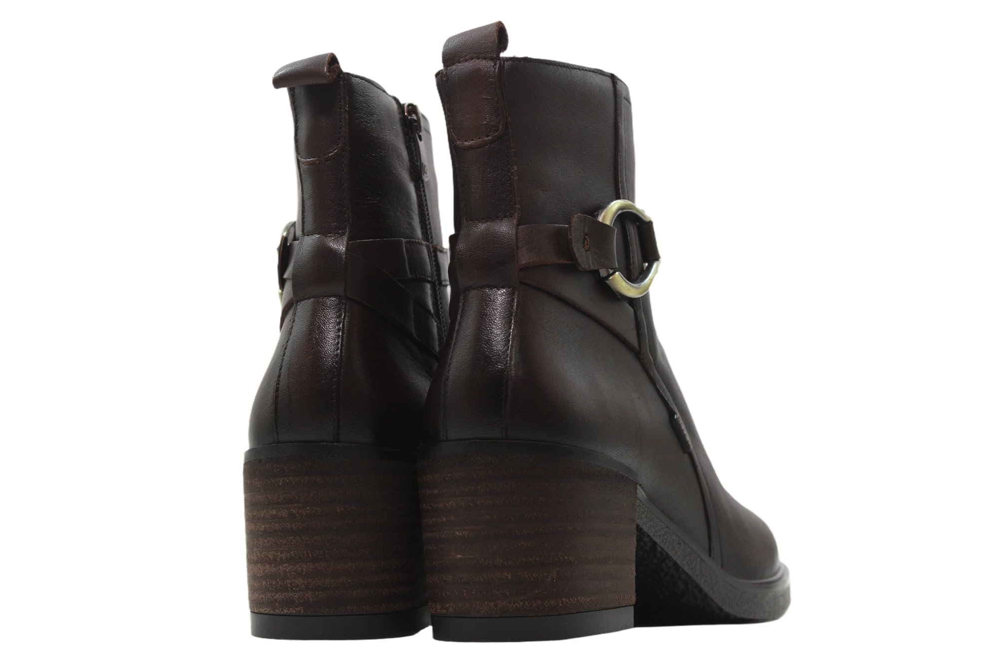 DORKING - Botín casual de piel, tacón bloque, cremallera, suela de goma, para: Mujer