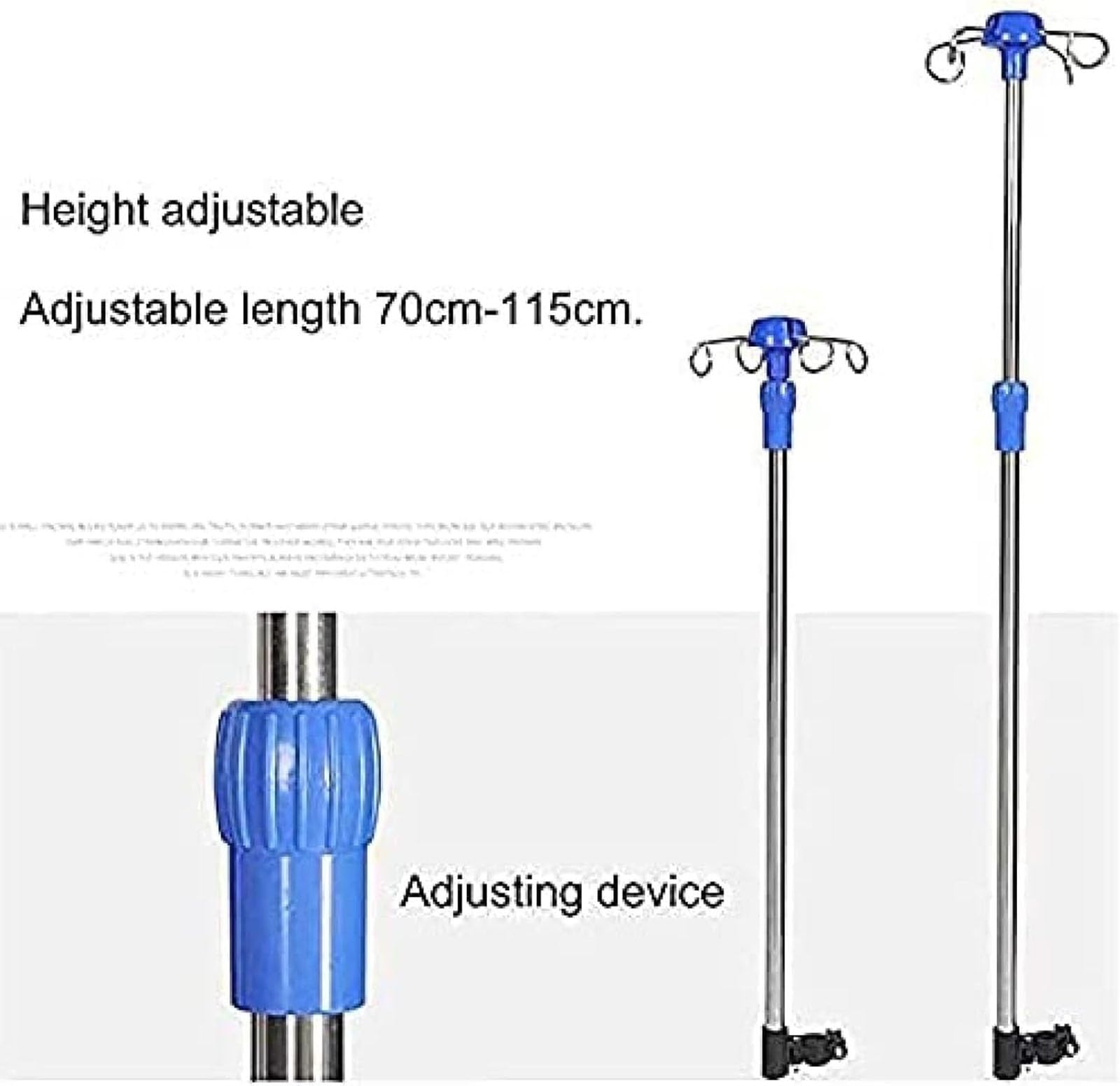 Supporto per flebo Portatile, supporto per flebo per sedia a rotelle, supporto per flebo con gocciolatore, asta portaflebo in acciaio inossidabile, supporto espositore regolabile in altezza