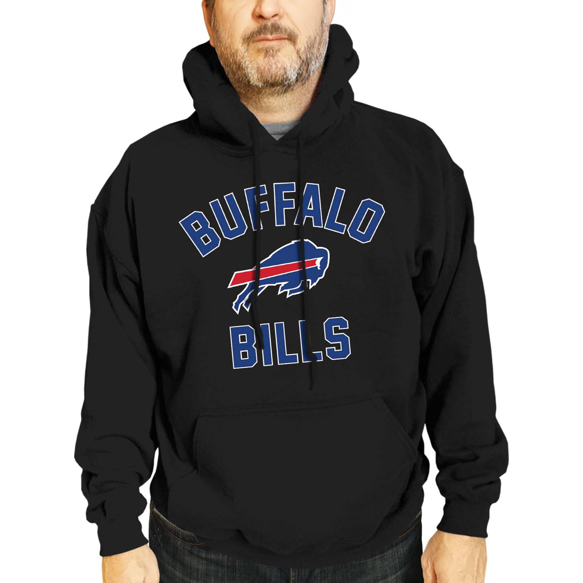 Team Fan Apparel Unisex Black Nfl Adult Gameday Hooded Sweatshirt - Poly Fleece Cotton Blend - Stay Warm And Represent Your Team In Style, Xl