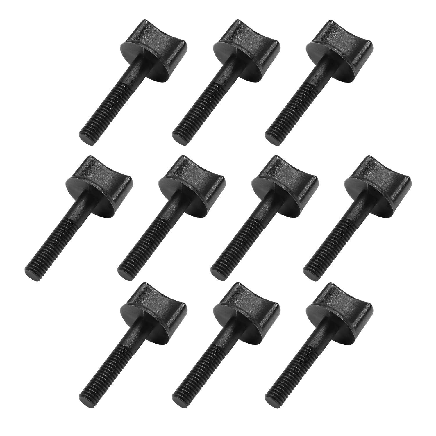 Bettomshin 10Pcs Nylon Thumb Screws, M6 x L30mm Hand Twist Type Thumb Screws Bolts, Plastic Screws Metric Thread with Spade-Shaped Handle for RC Model Aircraft Boats Cars Fasteners Black-image-4
