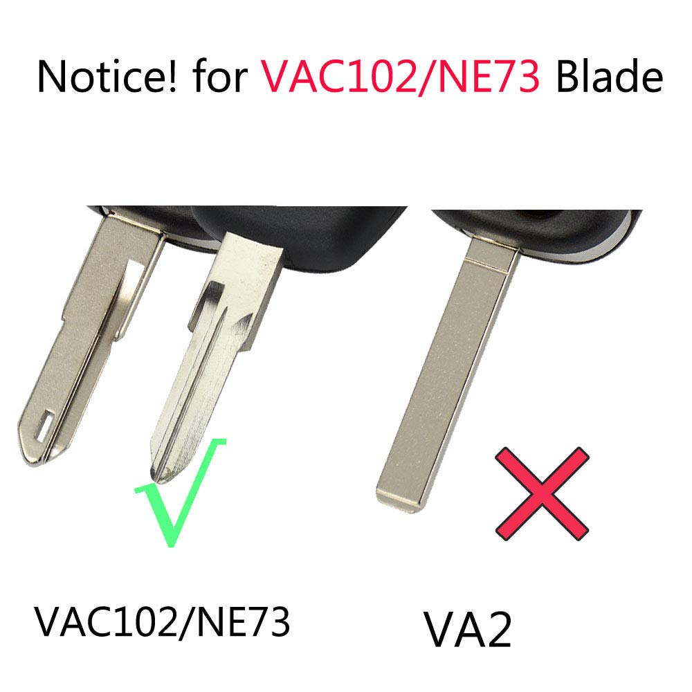 Jongo - Coque De Clé Sans Lame Compatible Avec Peugeot 207sw, 307sw