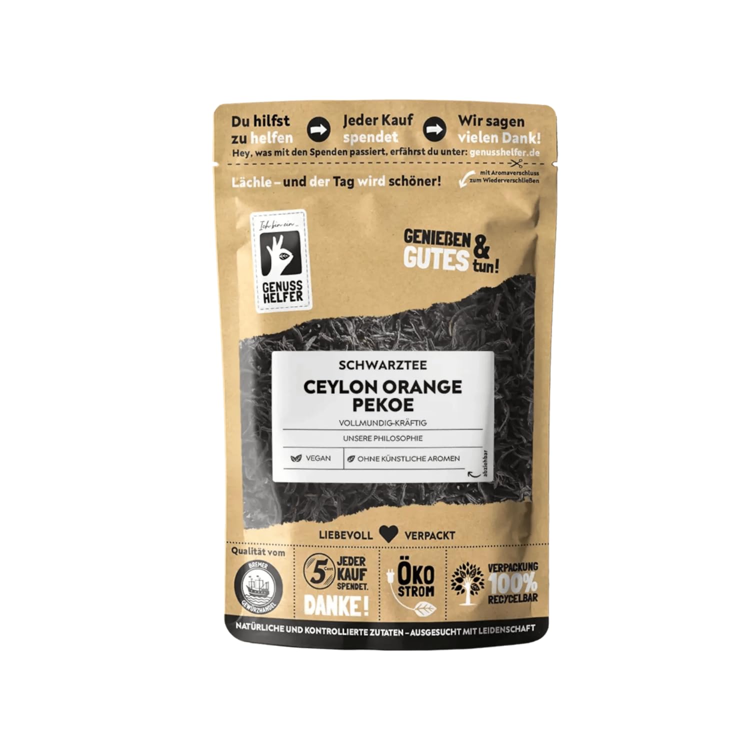 Bremer Gewürzhandel Ceylon Orange Pekoe, lose, exotischer schwarzer Tee mit blumigem Aroma und angenehm holziger Note, 10 x 100g