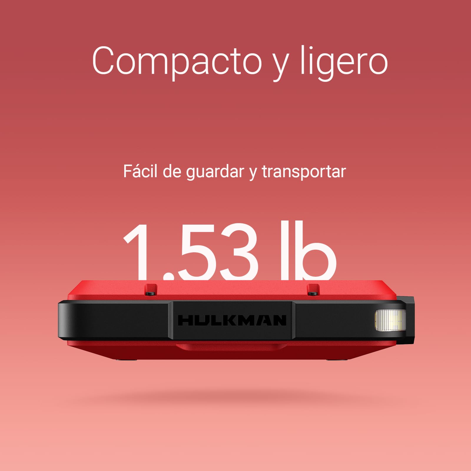 HULKMAN Alpha Ultra Red, Arrancador de Batería Portátil 1250A 44.4Wh,Caja de Arranque 12V para Coches Modernos con Cables, para Motores Gasolina 7.0L / Diésel 4.0L,Carga Rápida 65W, Clasificación IP65
