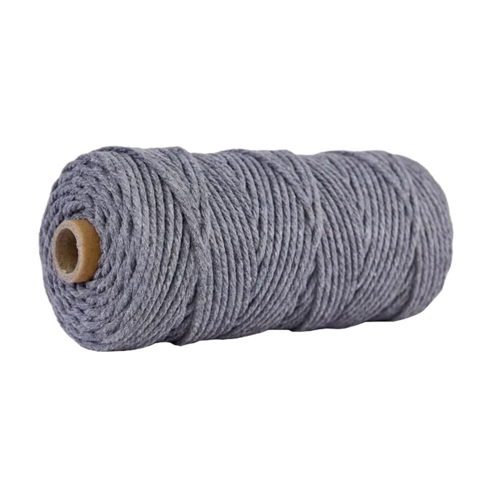Cotton Macrame Cord 100M/Roll 3.0mm Colored Macrame Cotton Cord Colorful Twine String Rope Craft for Knitting Home Textile(Color6)