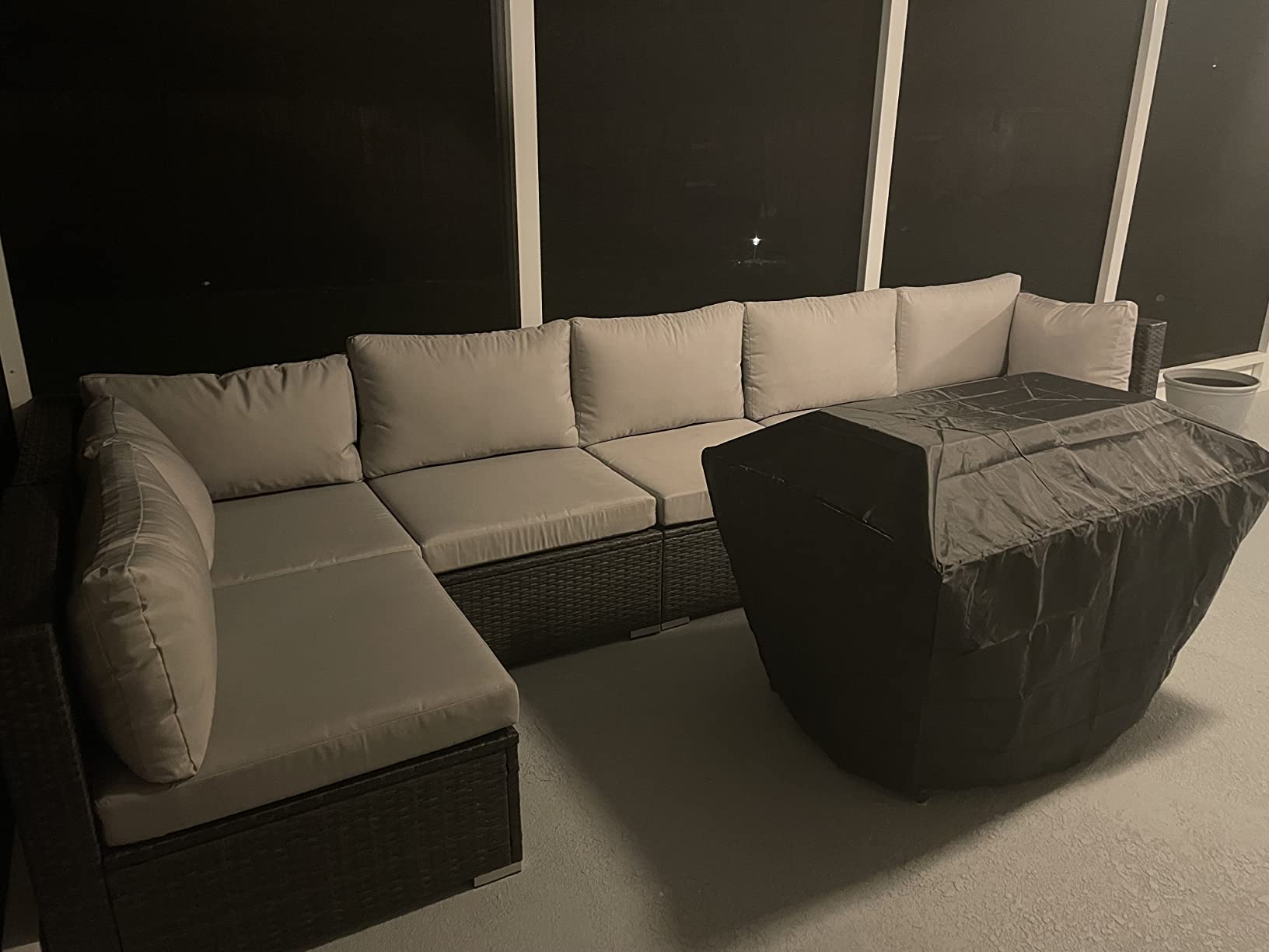 83/mo Finance RADIATA 7 Pieces PE Wicker Heated Patio Furniture