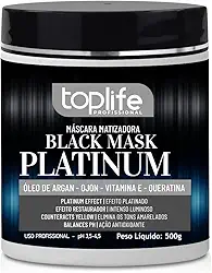 Máscara Capilar Matizadora Black Platinum Toplife Profissional 500g