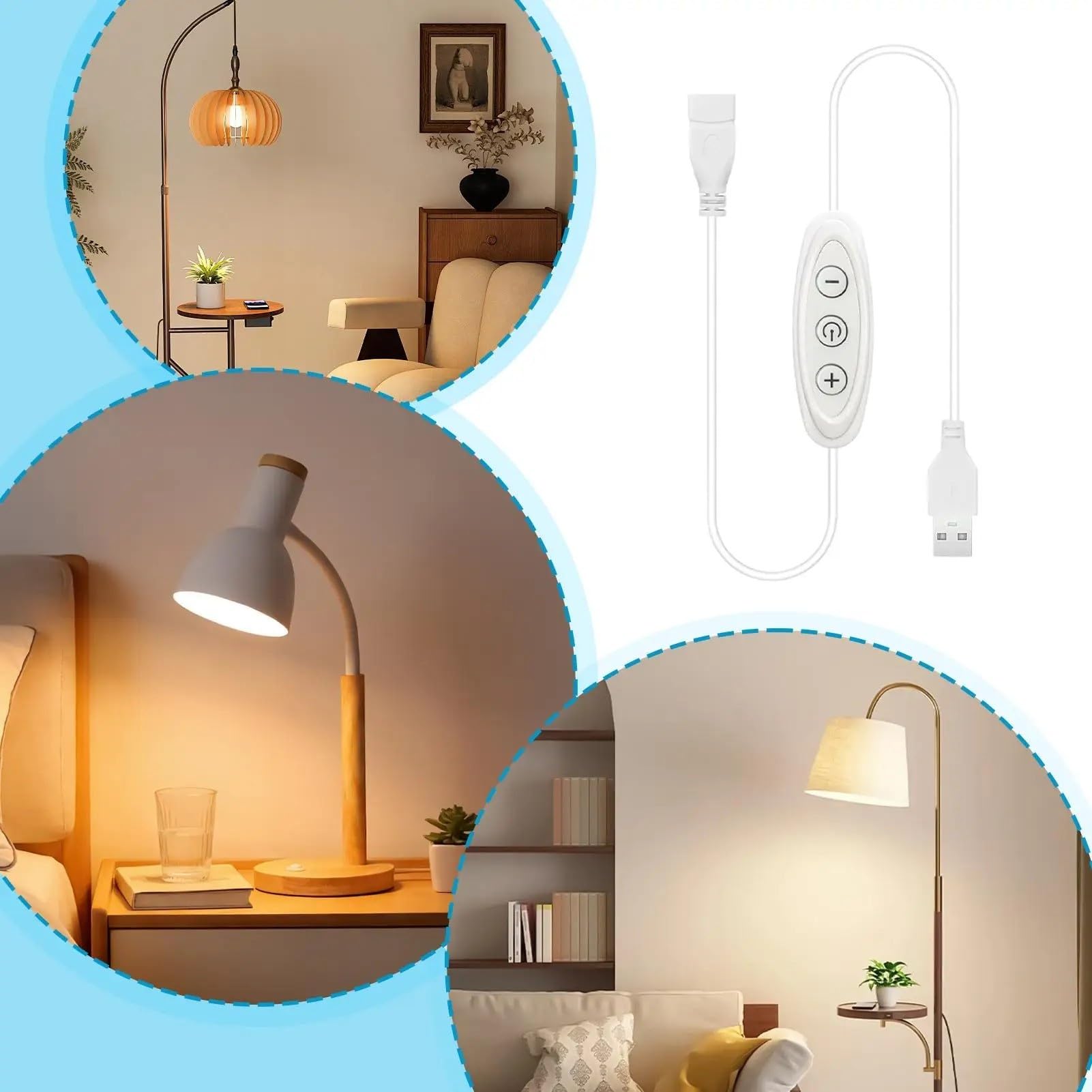 Dimmer LED a 8 livelli con 3 pulsanti, regolatore di luminosità USB per lampada al neon