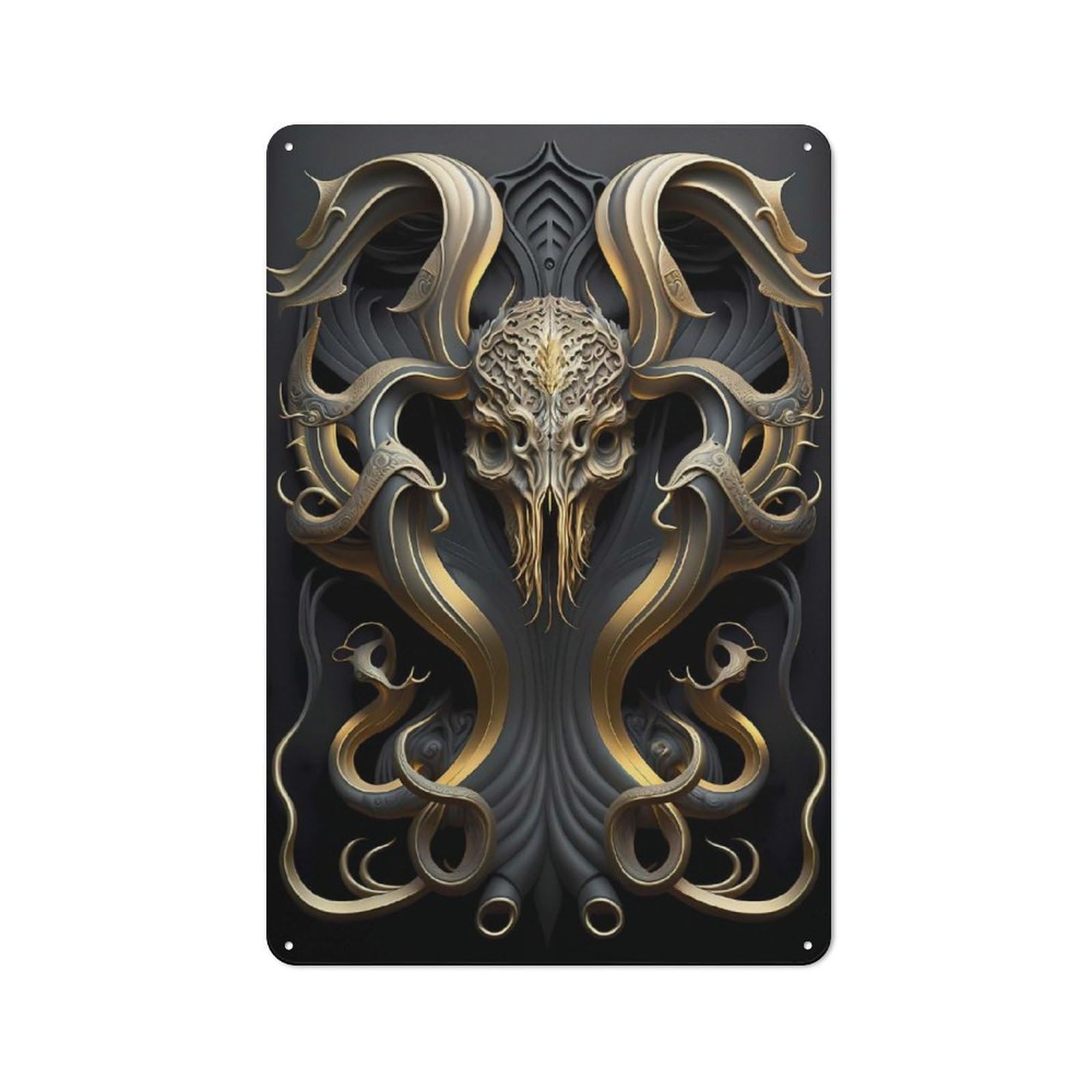 Junmoney Style-13 Cthulhu Monster Art Deco Retro Metal Sign 30X20cm, Retro Garage Wall Decor For Tool Room, Garage, Studio Or Home Bar