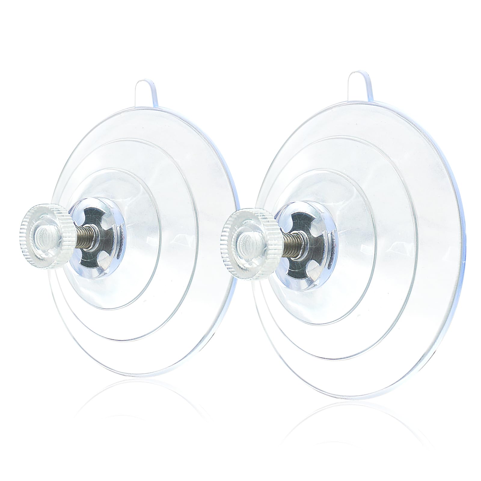 WENMIXER Cup Hooks, Small Clear Heavy Duty Vacuum Suction Hooks Wall Suction Cup Hangers Removable Reusable Window Glass Door Suction Holder 2 Pcs