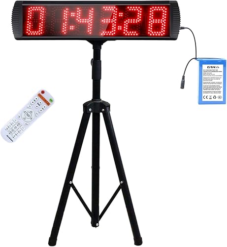 Temporizador digital de carreras con pantalla LED grande con batería, función de cuenta regresivaarribareloj de tiempo, control remoto, soporte de