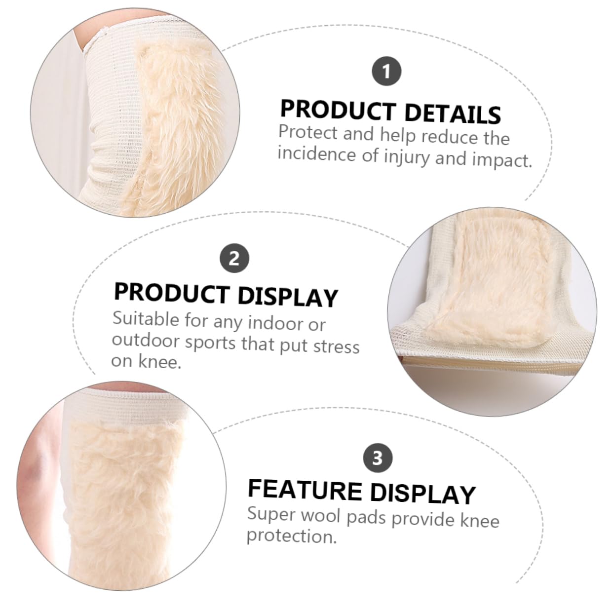 TOVINANNA Warm Knee Pads Compression Sleeve Non-slip Brace for Acl Knee Sleeve for Breathable for Indoor/outdoor Activities